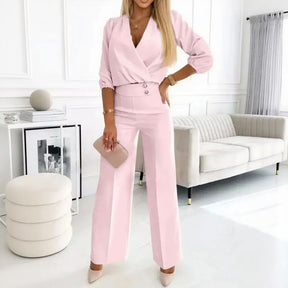 Conjunto Elégance Paris™ em Alfaiataria Minimalista com Calça Pantalona / Refinamento Atemporal para Mulheres de Presença!