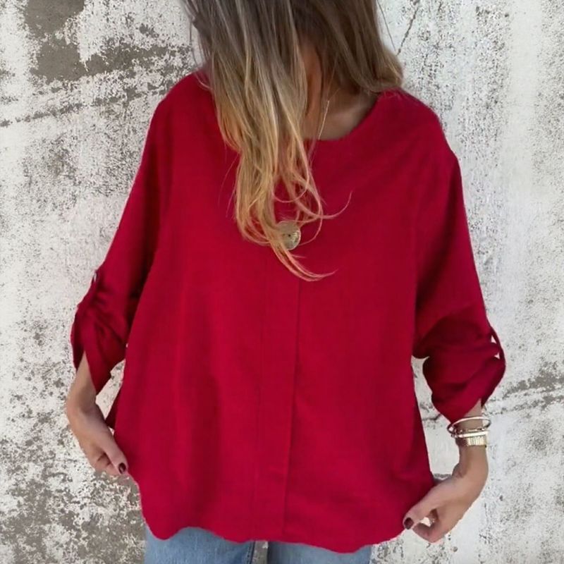 [COMPRE 1, LEVE 2] Blusa Magna™ Estilo Camisaria com Botão Único Chique / Minimalismo que se Destaca sem Esforço!