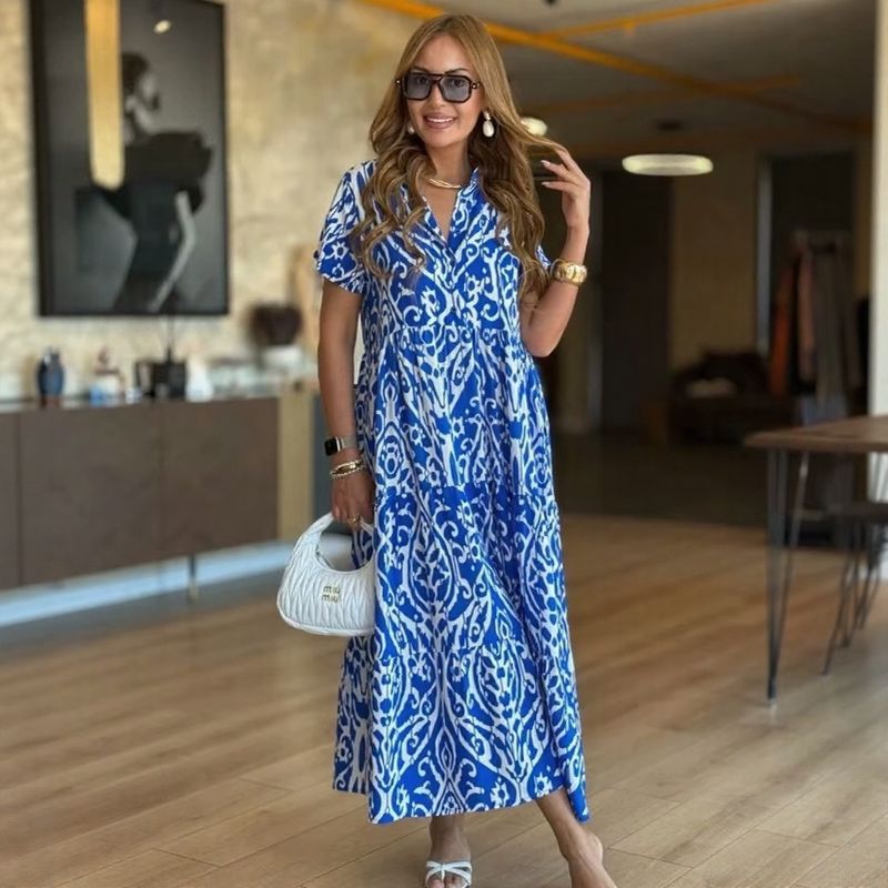 Vestido Lily™ em Viscose Leve com Gola Mandarin / Um clássico moderno para quem vive com autenticidade!