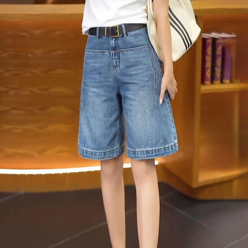 Shorts Jeans Monique™ Com Cinto Exclusivo de Brinde / Jeans Premium com Modelagem Ampla Que Alongaa e Não Marca!