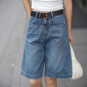 Shorts Jeans Monique™ Com Cinto Exclusivo de Brinde / Jeans Premium com Modelagem Ampla Que Alongaa e Não Marca!