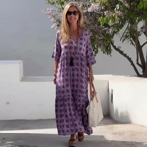 Vestido Maresa Palma™ em Popelina Arejada e Estampa Exclusiva / Leveza e Personalidade em Cada Passo!