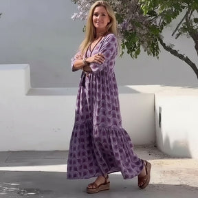 Vestido Maresa Palma™ em Popelina Arejada e Estampa Exclusiva / Leveza e Personalidade em Cada Passo!