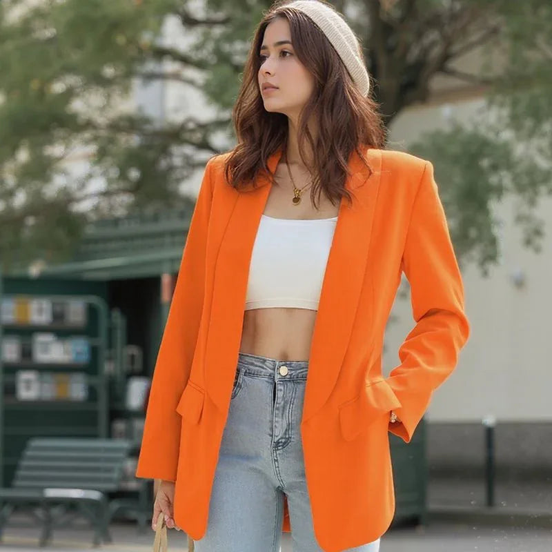 Blazer Amanda™ de Alfaiataria com Lapela Clássica / Do Casual ao Poder: A Peça que Eleva Qualquer Produção!