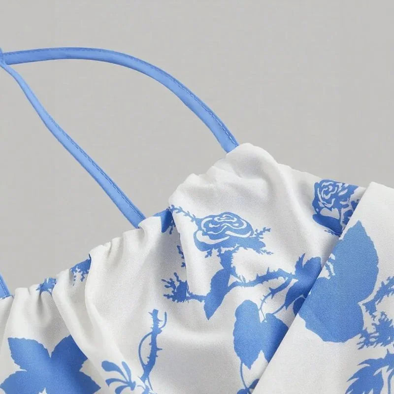 Vestido Violetta™ com Estampa Floral e Saia Ampla Confortável / Sofisticação Atemporal e Liberdade para Mulheres de Reais!