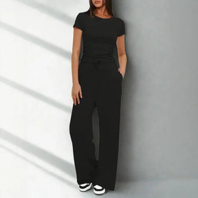 Conjunto Amália™ em Malha Premium de Algodão Misto / O Aconchego Chic Perfeito para Viagens, Passeios e Momentos de Bem-Estar!