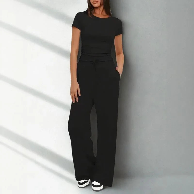 Conjunto Amália™ em Malha Premium de Algodão Misto / O Aconchego Chic Perfeito para Viagens, Passeios e Momentos de Bem-Estar!