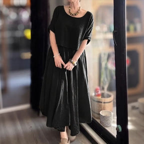 Conjunto Marrocos™ em Linho de Algodão com Camadas de Estilo / Duas Peças, Um Charme que Rompe Fronteiras!