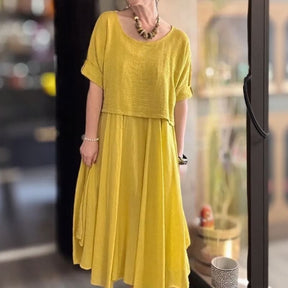 Conjunto Marrocos™ em Linho de Algodão com Camadas de Estilo / Duas Peças, Um Charme que Rompe Fronteiras!