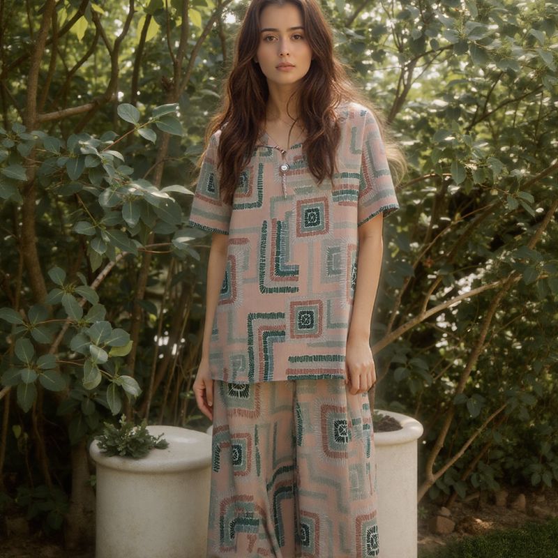 Conjunto Harmonia™ com Estampa Retrô-Chic / O Equilíbrio Perfeito Entre Estilo e Conforto Diário!