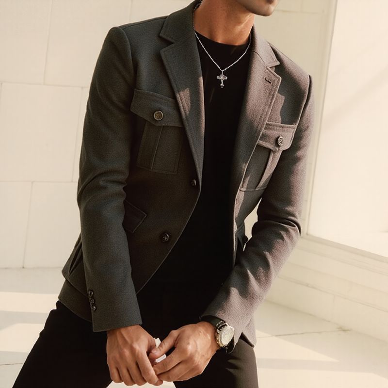 Blazer Casual Lauritz™ com Tecido Estruturado Premium / O Luxo Silencioso da Alfaiataria Italiana!