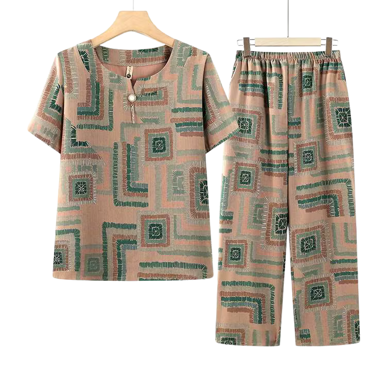 Conjunto Harmonia™ com Estampa Retrô-Chic / O Equilíbrio Perfeito Entre Estilo e Conforto Diário!