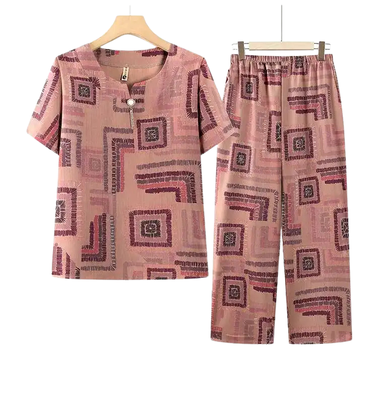 Conjunto Harmonia™ com Estampa Retrô-Chic / O Equilíbrio Perfeito Entre Estilo e Conforto Diário!