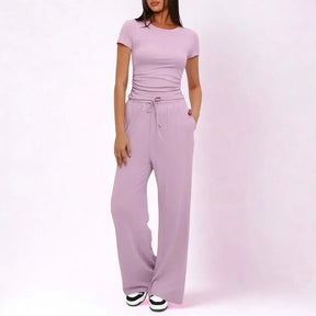 Conjunto Amália™ em Malha Premium de Algodão Misto / O Aconchego Chic Perfeito para Viagens, Passeios e Momentos de Bem-Estar!